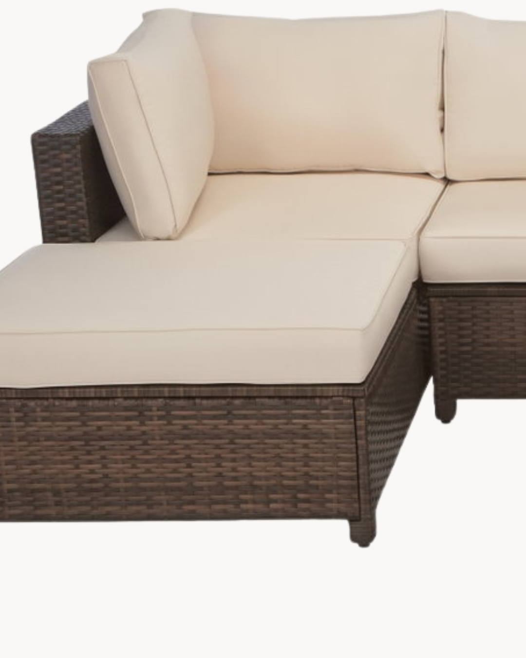 Modern Σετ Σαλονιού Κήπου με Τριθέσιο Καναπέ 225x76x66 εκ. Καφέ - Image 4