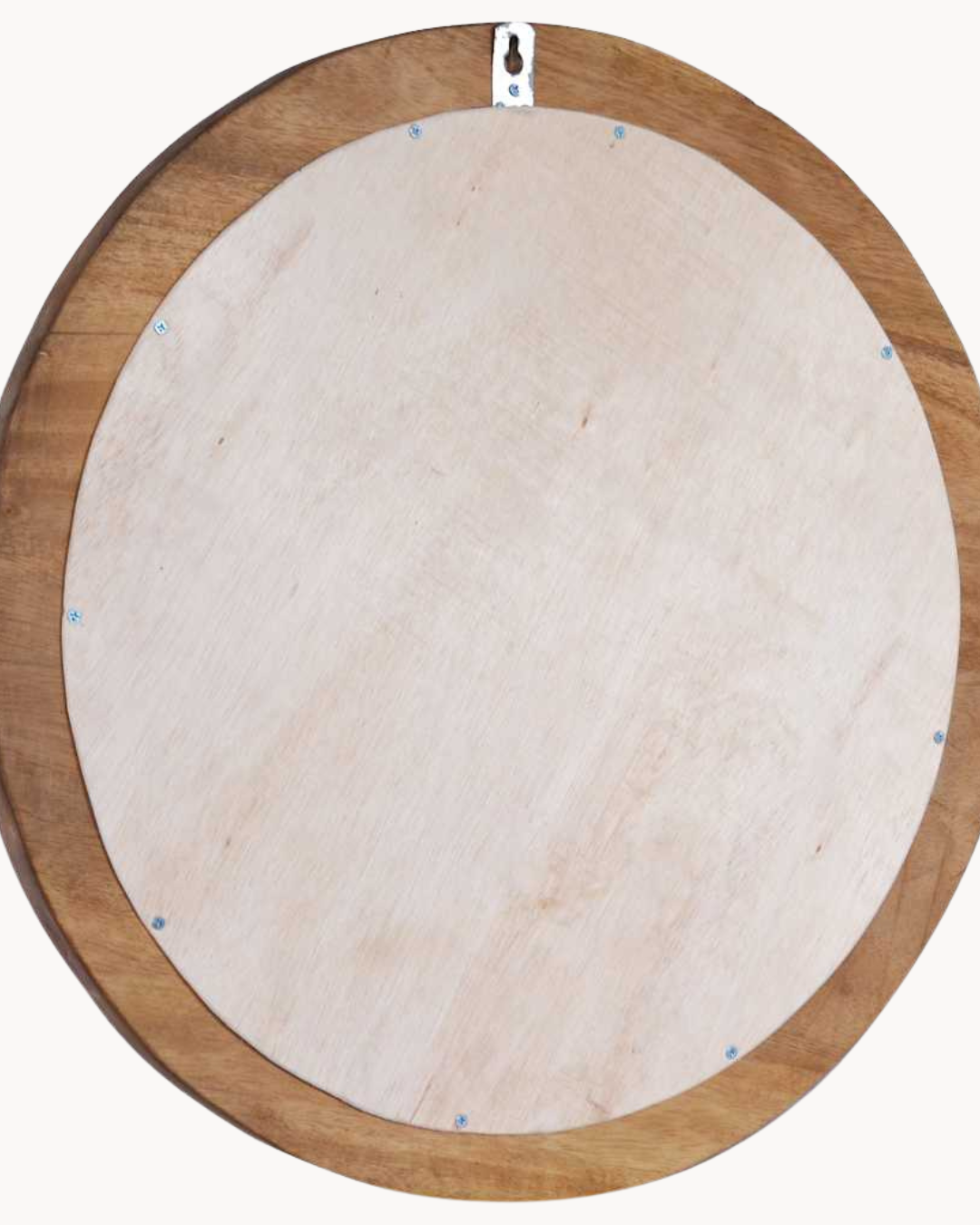 Rustic Στρογγυλός Καθρέφτης από Μασίφ Ξύλο Teak Φ60 εκ. Φυσικό - Image 5