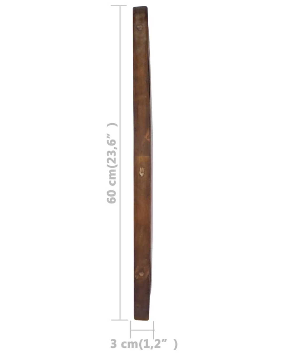 Rustic Στρογγυλός Καθρέφτης από Μασίφ Ξύλο Teak Φ60 εκ. Φυσικό - Image 7