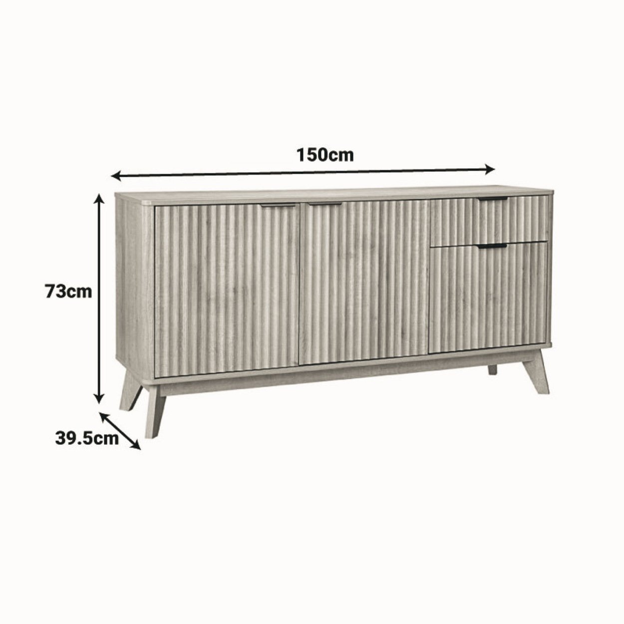 Modern Contemporary Μπουφές με Κάθετες Αυλακώσεις 150 cm - Image 7