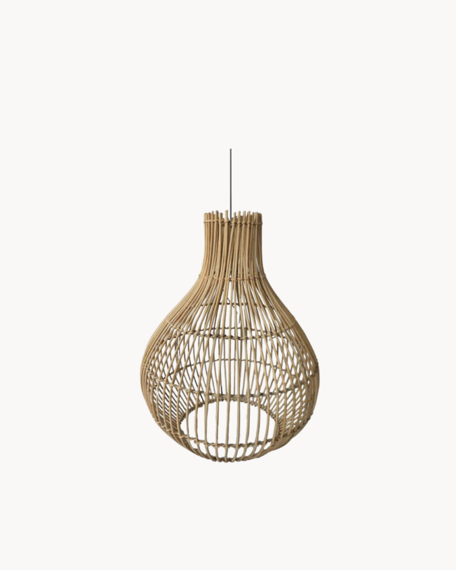 Rattan Minimal Φωτιστικό Οροφής 38x38x48 εκ. Φυσικό