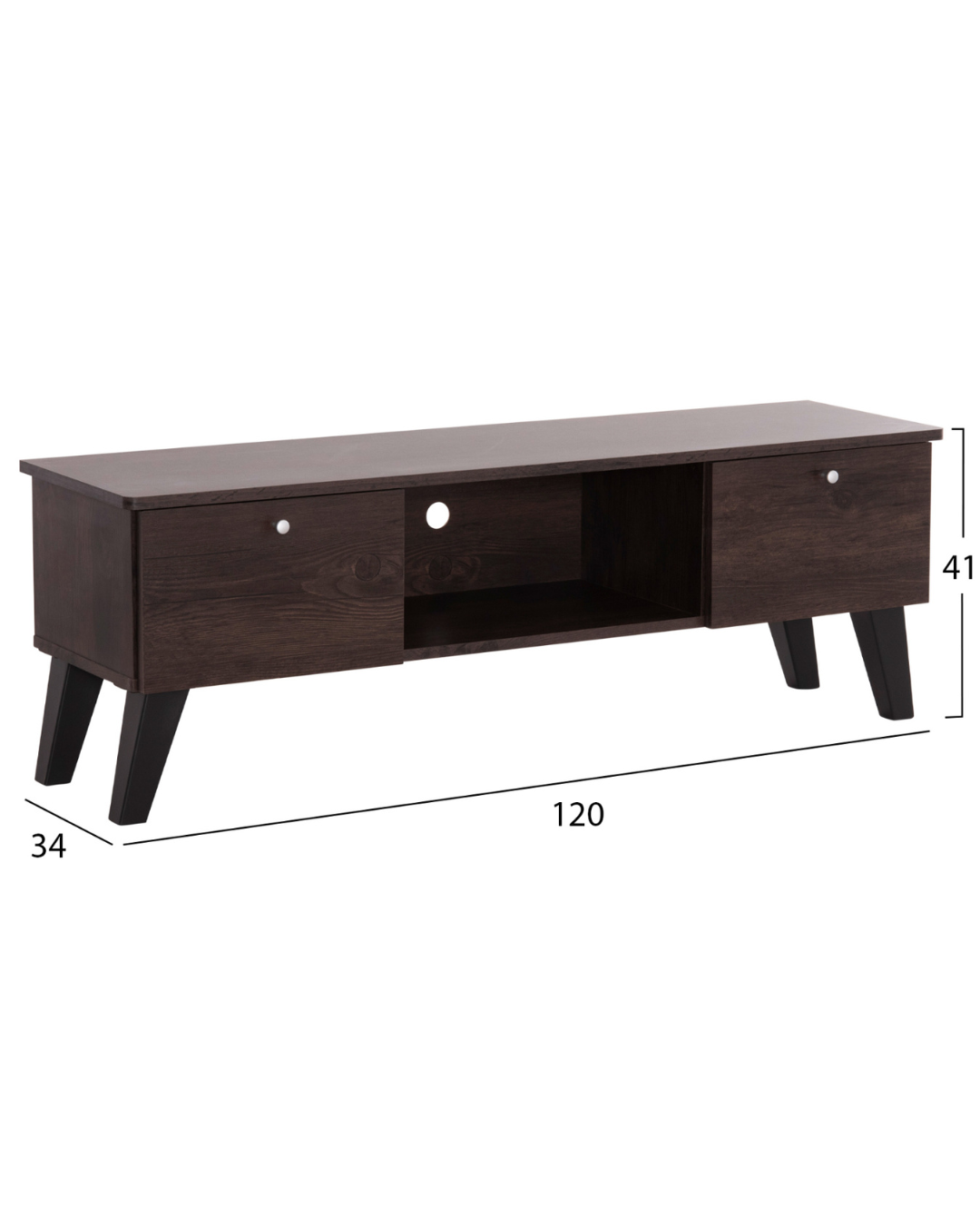 Έπιπλο Τηλεόρασης Καρυδί Modern Minimal 120x34x41 εκ. - Image 9