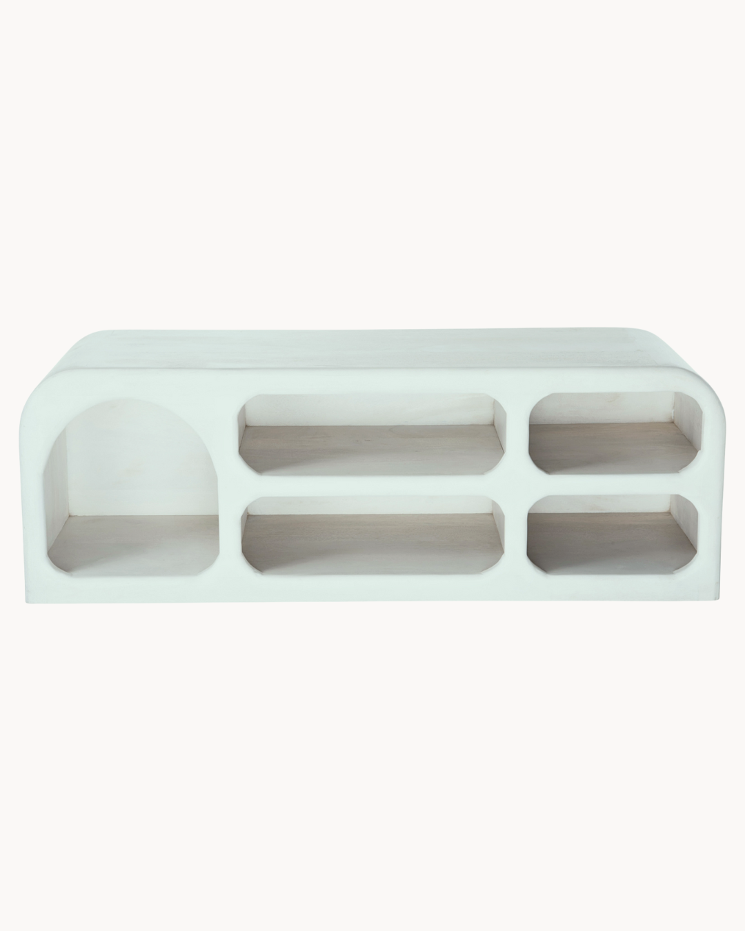 Έπιπλο Τηλεόρασης από Μασίφ Ξύλο Mango 130x40x45 εκ Λευκό - Image 3