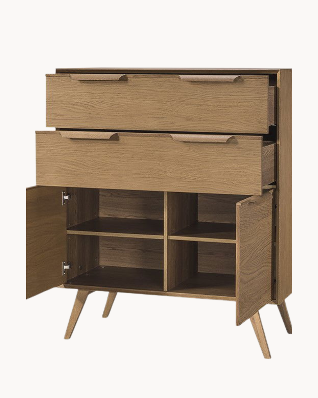 Ψηλός μπουφές δρυός με vintage λεπτομέρειες 110x50x125 cm - Image 3