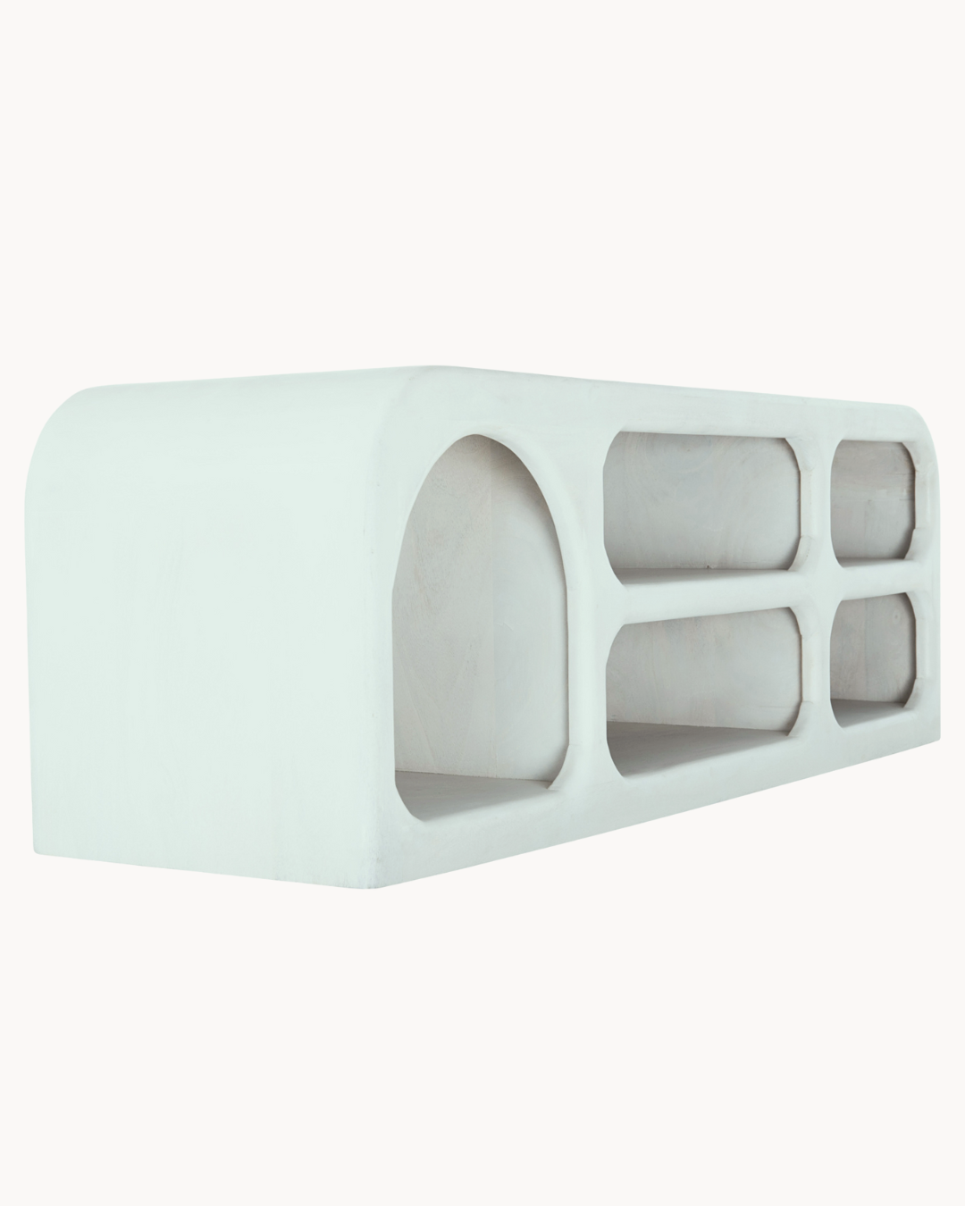 Έπιπλο Τηλεόρασης από Μασίφ Ξύλο Mango 130x40x45 εκ Λευκό - Image 4
