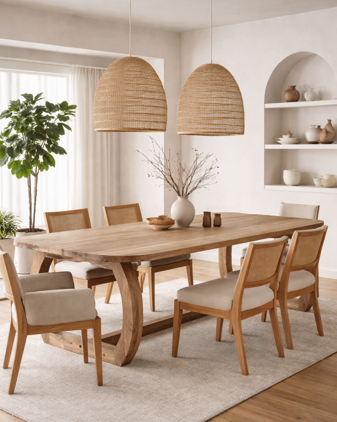 Μεγάλο Japandi Τραπέζι Ορθογώνιο από Μασίφ Ξύλο Teak 320x120x78 εκ - Image 2