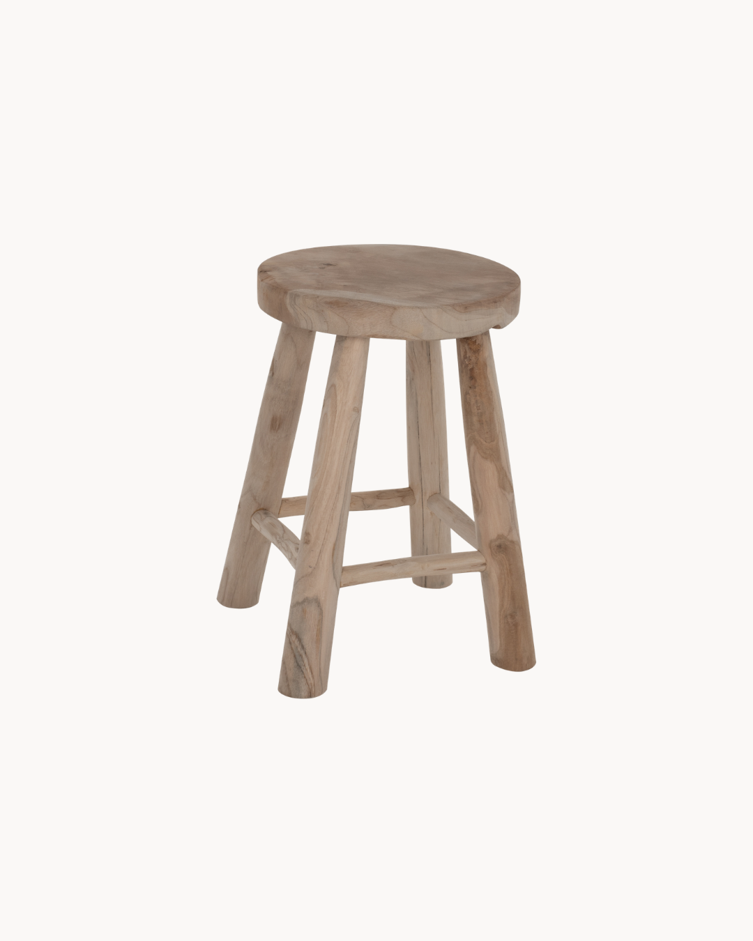 Rustic Natural Σκαμπό από Μασίφ Ξύλο Teak 31 cm - Image 3