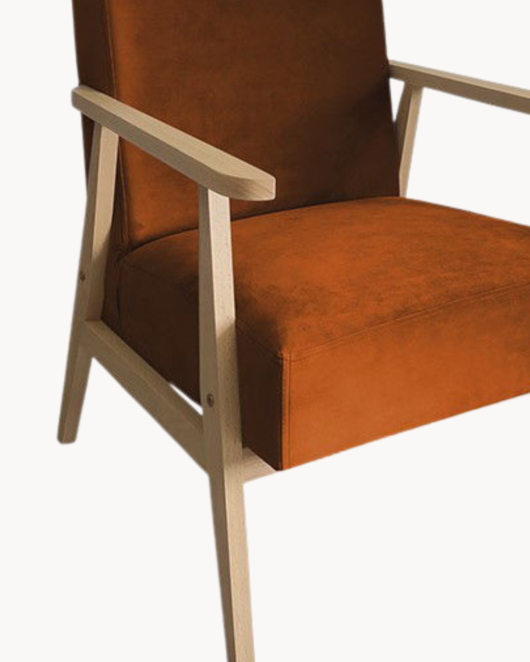 Πολυθρόνα Scandinavian Retro με Ξύλινο Σκελετό 59x67x76 cm Κεραμιδί - Image 3