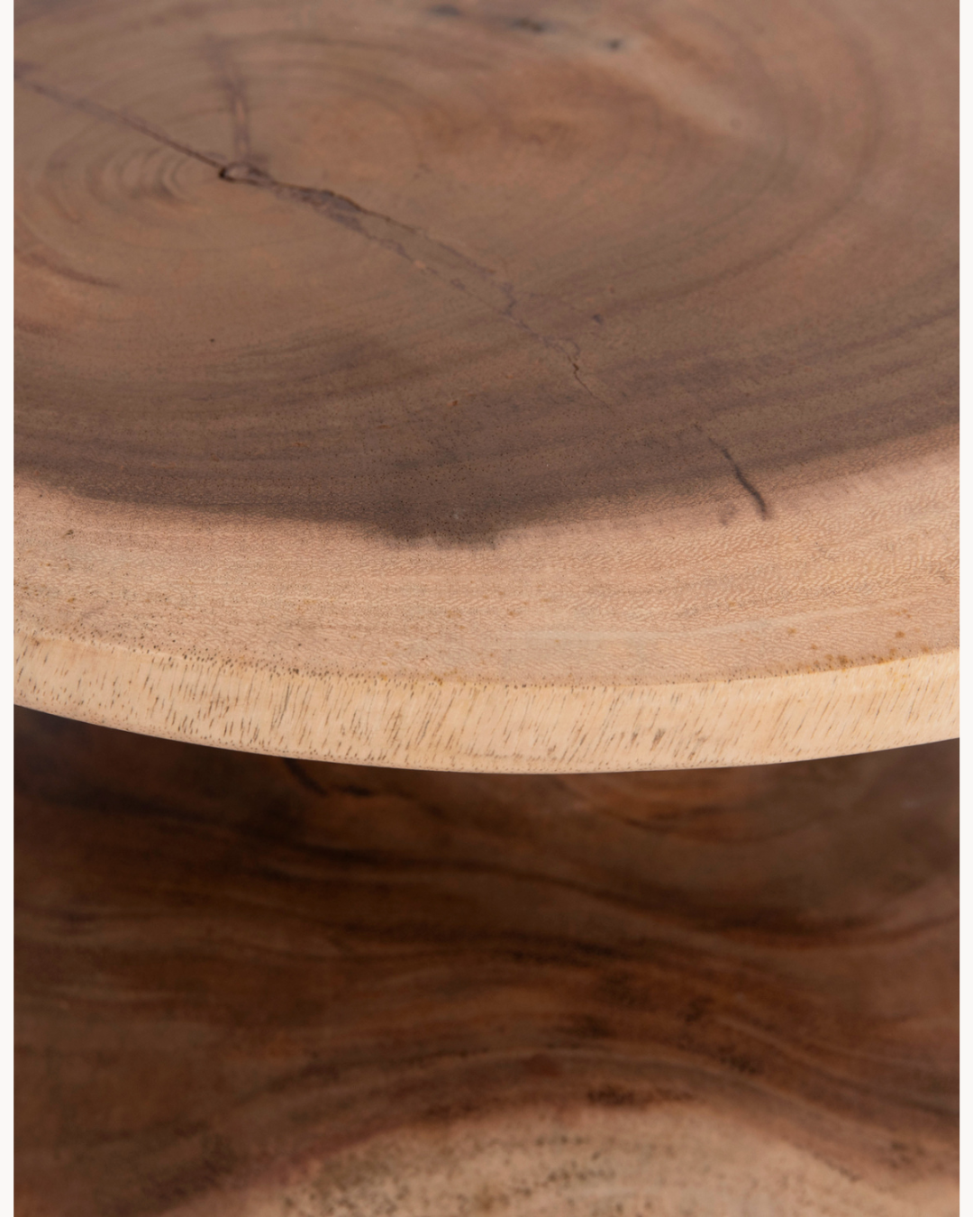 Rustic Organic Βοηθητικό Τραπεζάκι από Μασίφ Ξύλο Suar 40 cm - Image 3