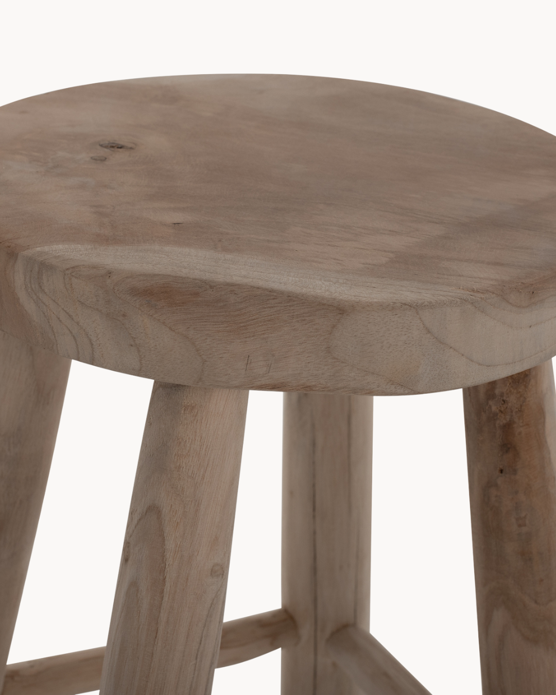 Rustic Natural Σκαμπό από Μασίφ Ξύλο Teak 31 cm - Image 5