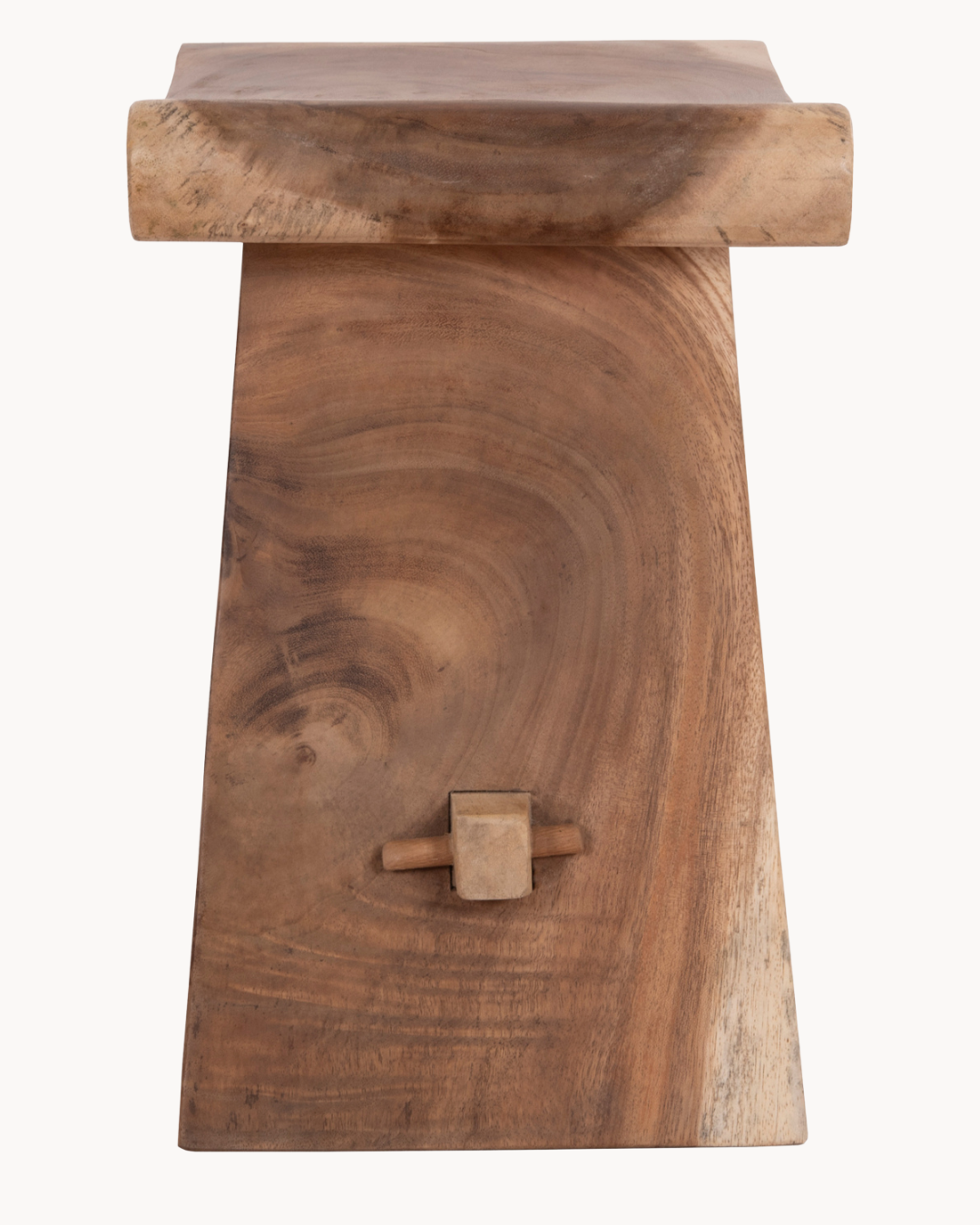 Rustic Organic Ξύλινο Σκαμπό από Μασίφ Ξύλο Suar 50 cm - Image 5