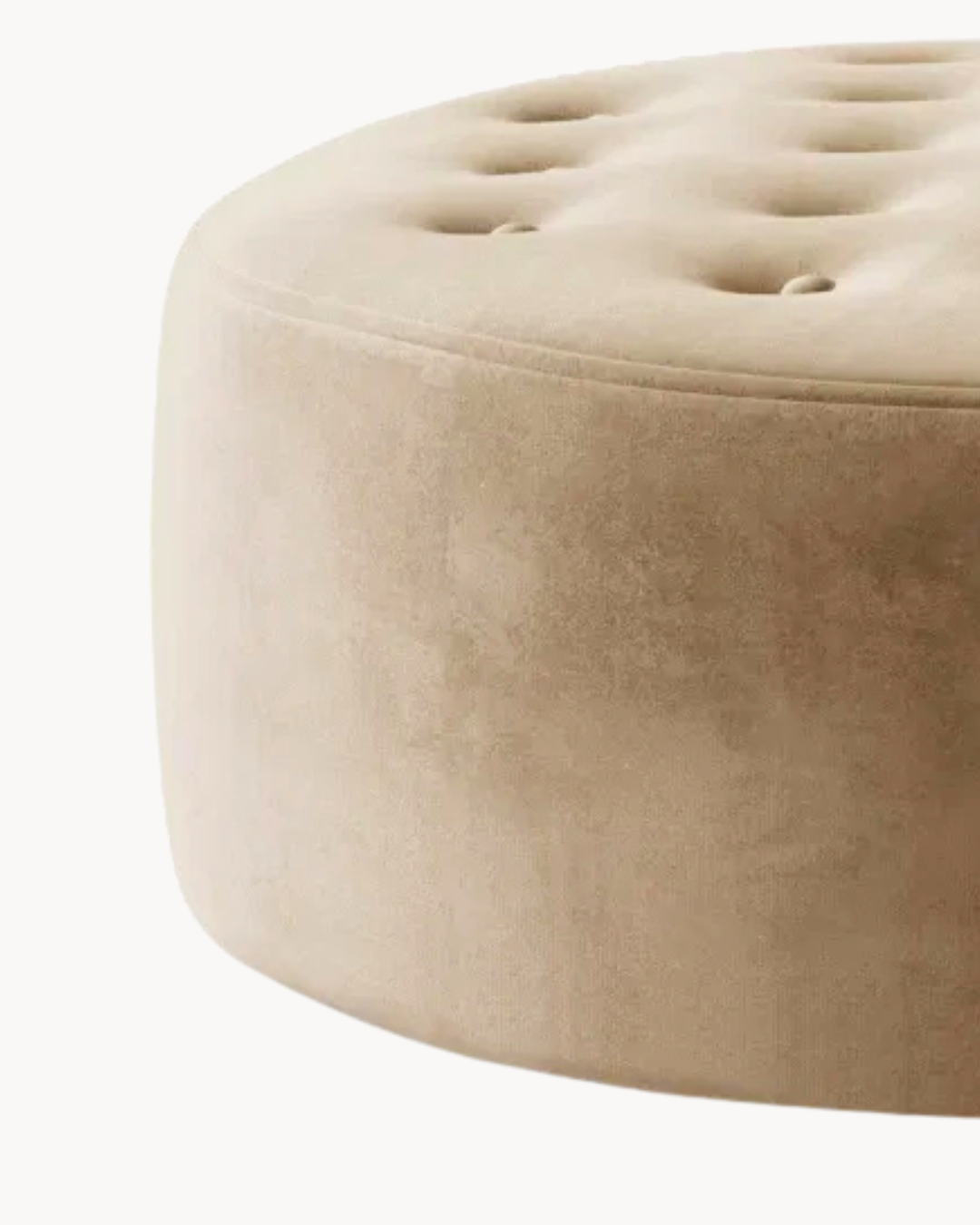 Modern Classic Πουφ με Καπιτονέ Σχεδιασμό 70 cm Latte - Image 4