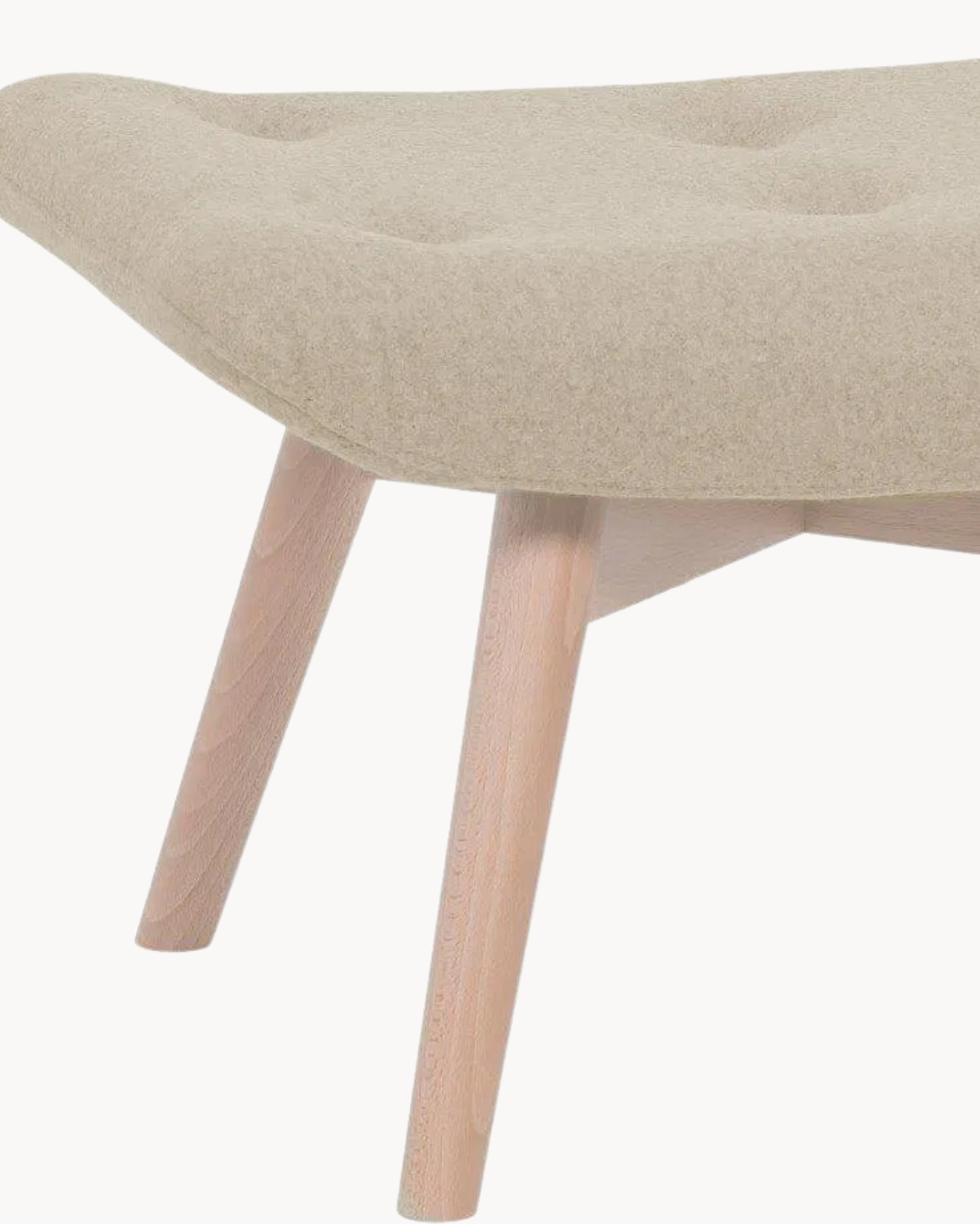 Scandinavian Modern Υποπόδιο με Ξύλινα Πόδια Οξιάς 64 cm - Image 3