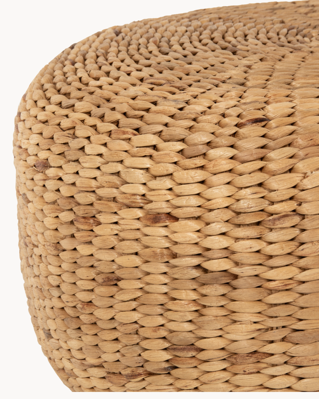 Boho Natural Στρογγυλό Σκαμπό-Πουφ από Υδροϋάκινθο Φ62 cm - Image 3