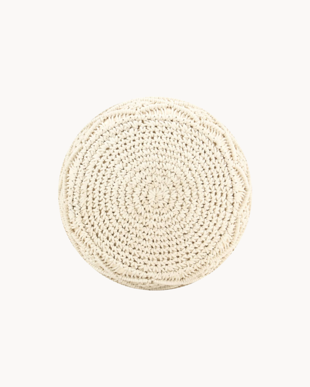 Boho Chic Μακραμέ Πουφ από 100% Βαμβάκι Φ45 cm - Image 3