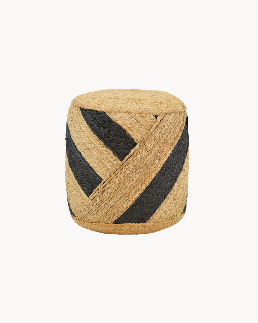 Boho Ethnic Σκαμπό από 100% Φυσική Γιούτα Φυσικό-Μαύρο 37 cm - Image 3