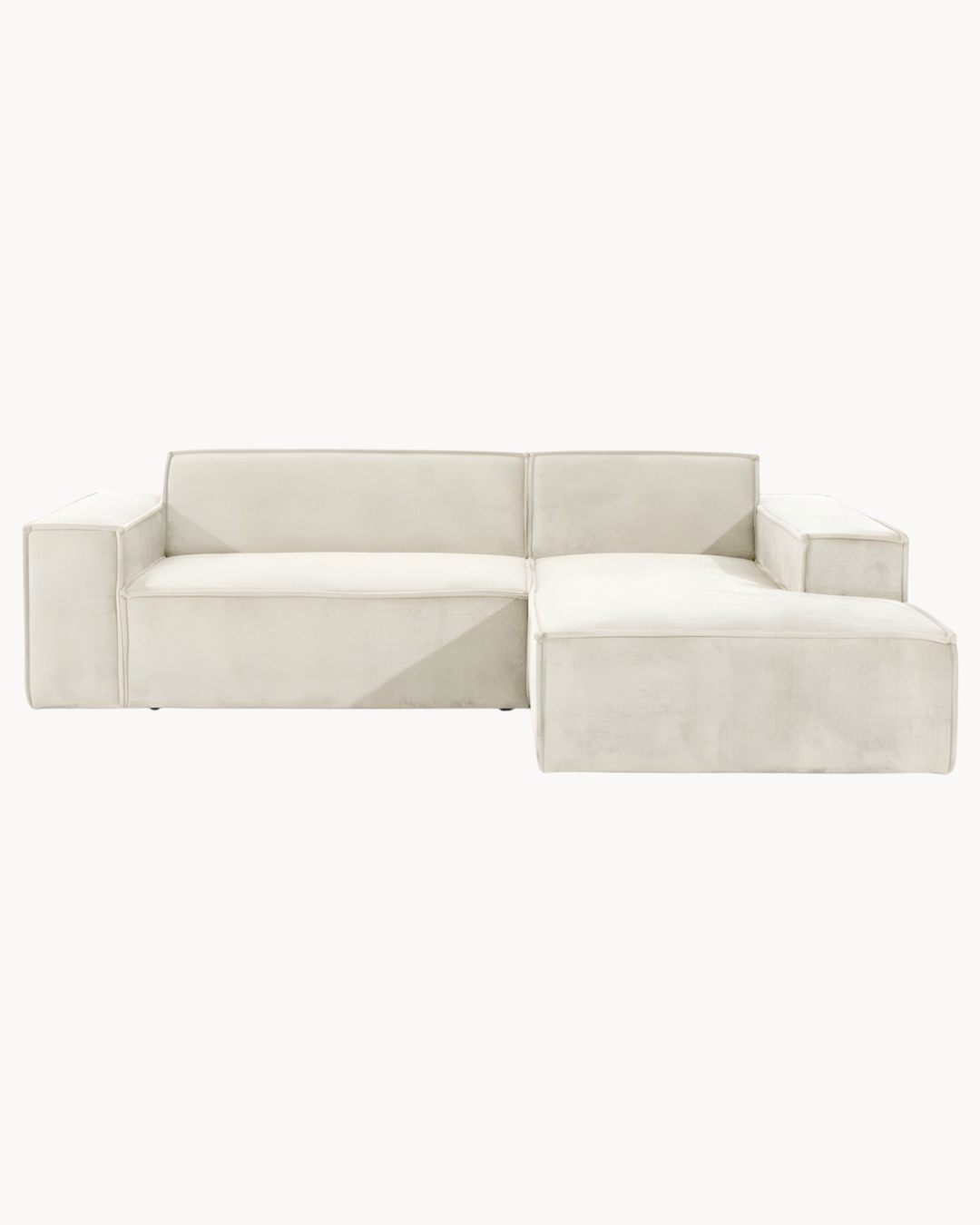 Minimal Γωνιακός Καναπές Μοντέρνου Σχεδιασμού 250x188x55 cm Εκρού - Image 3