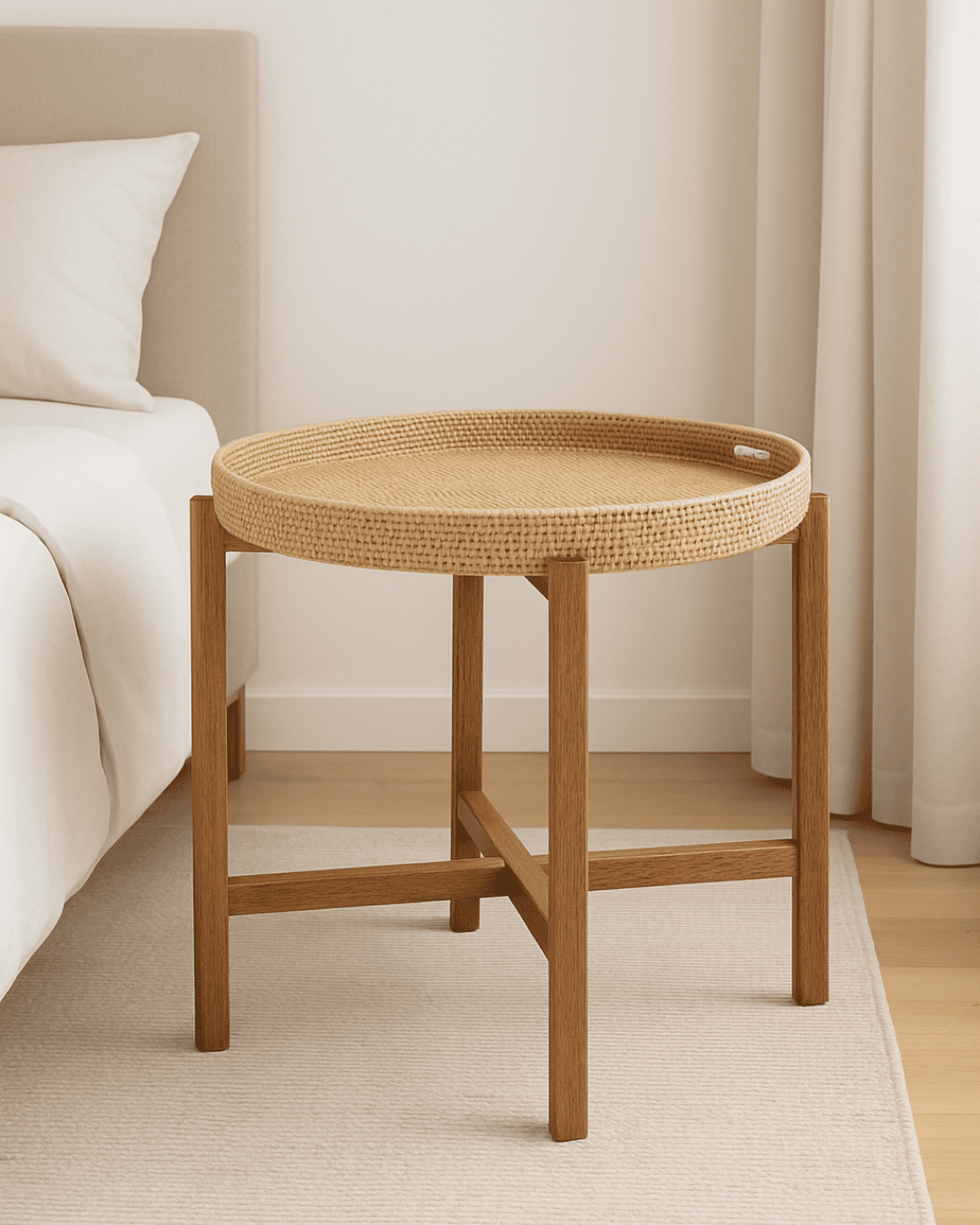 Βοηθητικό Τραπεζάκι σε Bohemian Natural Στυλ με Rattan 55 cm - Image 2