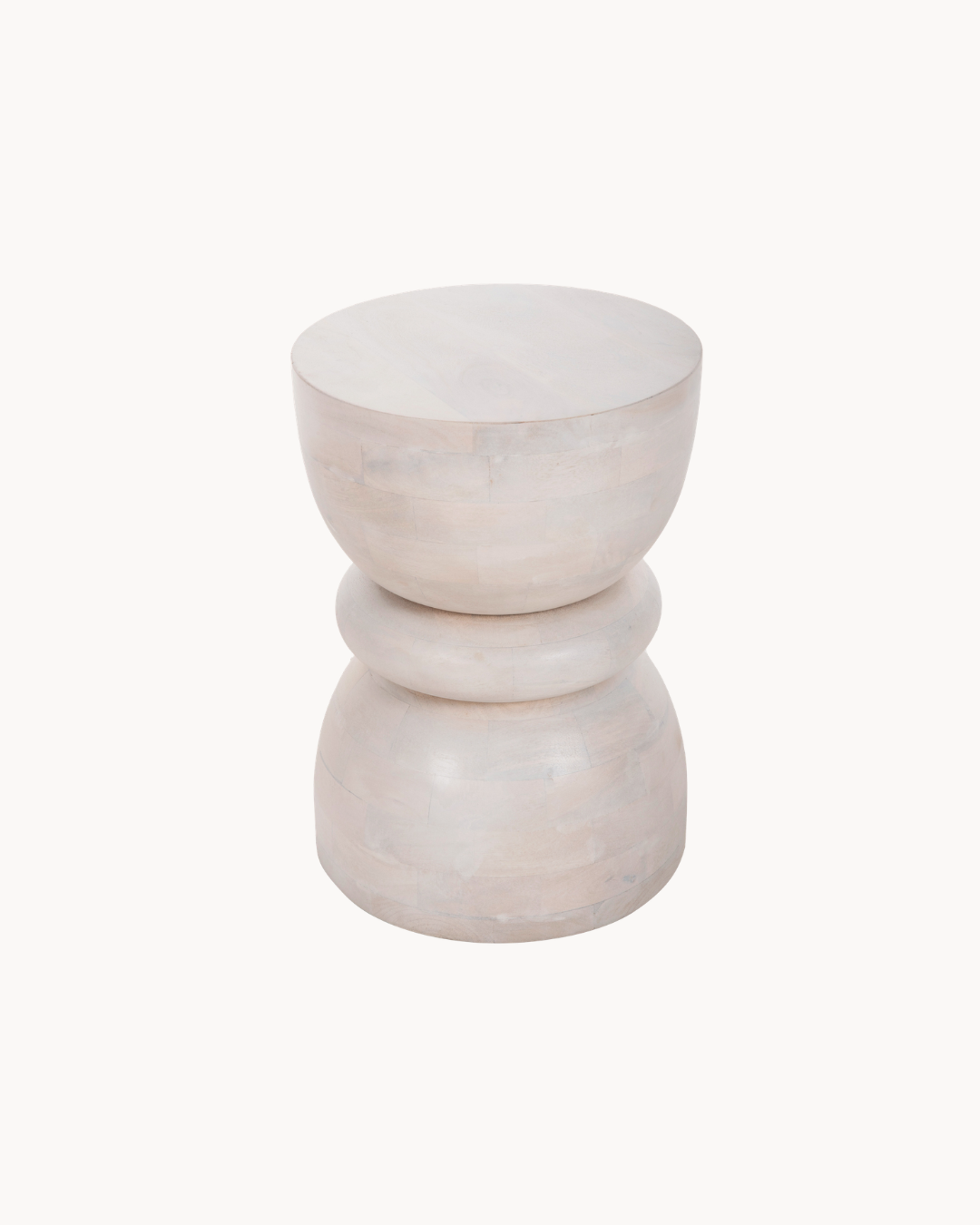 Organic Modern Σκαμπό από Μασίφ Ξύλο Mango Φ35 cm - Image 3
