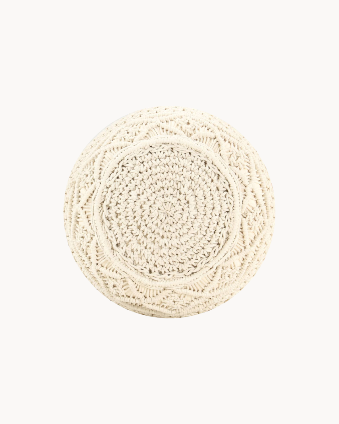 Boho Chic Μακραμέ Πουφ από 100% Βαμβάκι Φ45 cm - Image 5