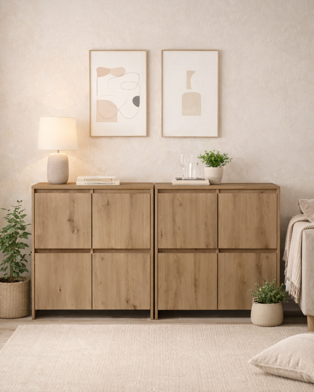 Minimal Σετ 2 Βοηθητικών Ντουλαπιών σε Artisan Δρυς 70 εκ - Image 2