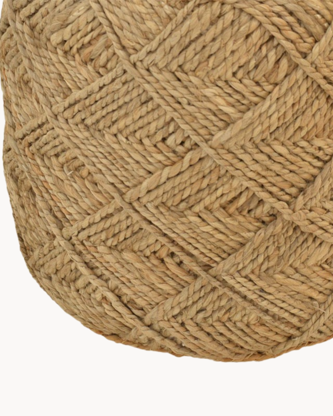 Boho Natural Σκαμπό από 100% Φυσική Γιούτα με Πλεκτό Σχέδιο 40 cm - Image 4