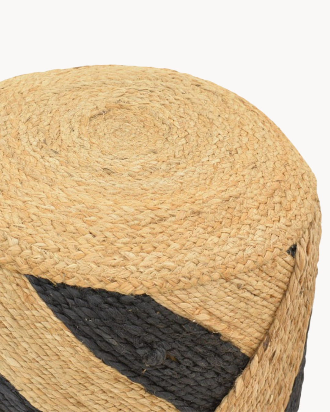 Boho Ethnic Σκαμπό από 100% Φυσική Γιούτα Φυσικό-Μαύρο 37 cm - Image 4