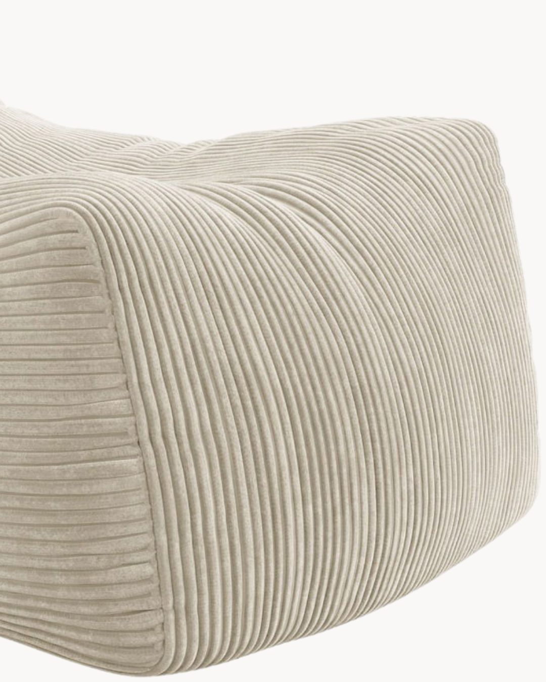 Scandinavian Style Πολυθρόνα Πουφ Rest Κοτλέ Εκρού 80 cm - Image 3