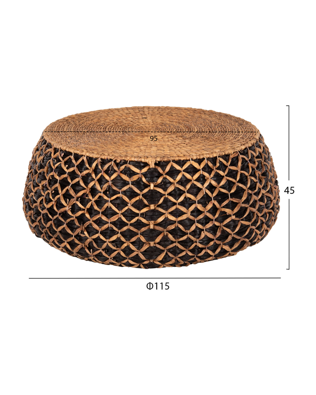 Bohemian Στρόγγυλο Τραπεζάκι Σαλονιού από Ψάθα 115 cm - Image 6