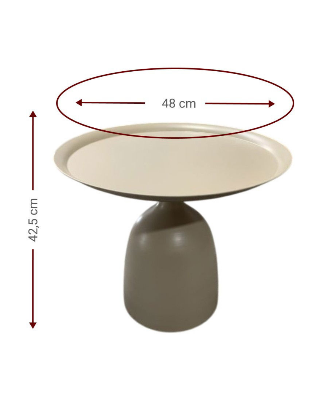 Βοηθητικό Τραπεζάκι Minimal Σχεδιασμός σε Μπεζ 48 cm - Image 4
