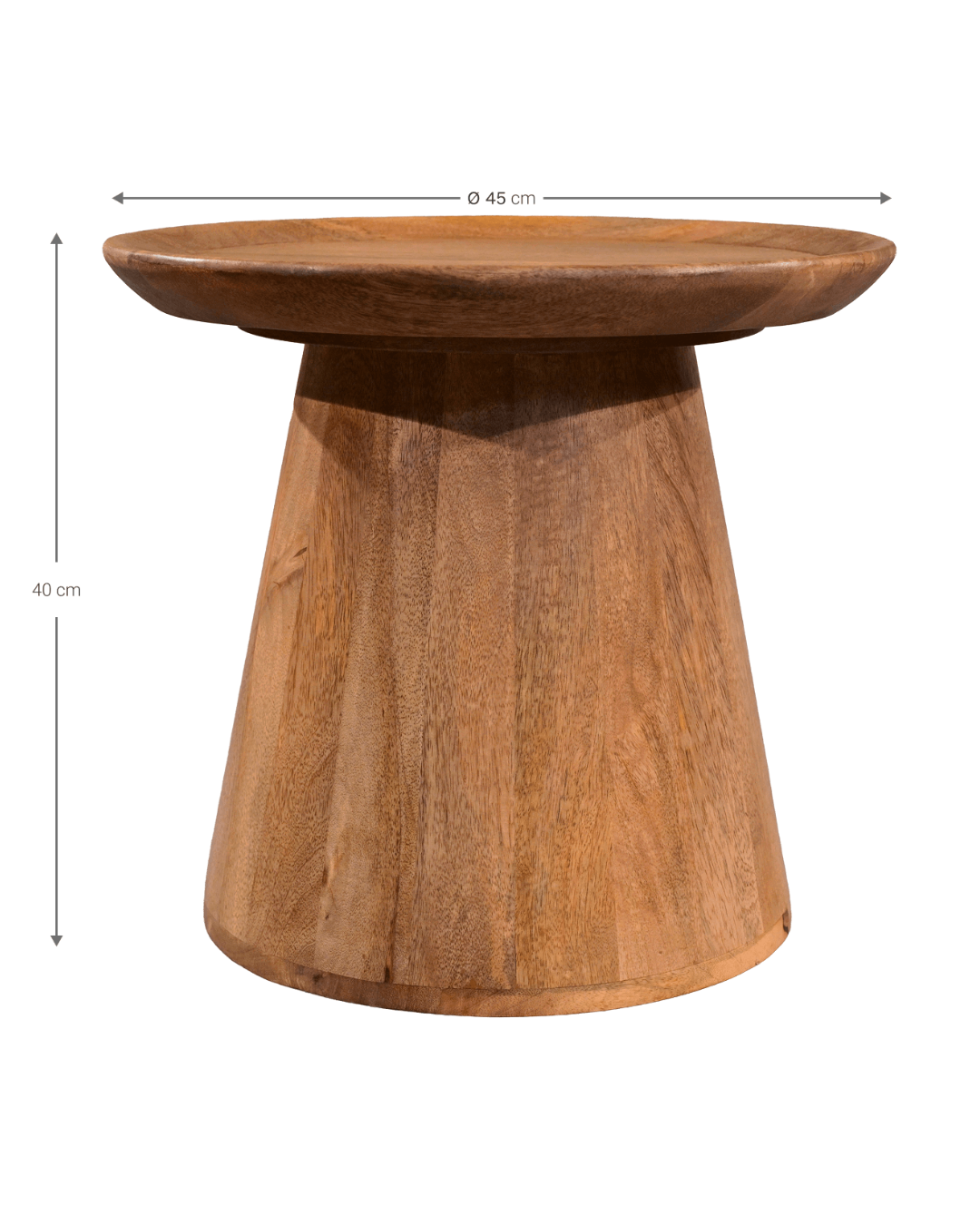 Modern Rustic Βοηθητικό Τραπεζάκι από Μασίφ Ξύλο Mango 45cm - Image 5