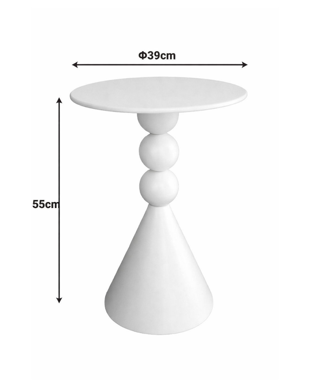 Modern Sculptural Βοηθητικό Τραπεζάκι 39 cm Λευκό - Image 4