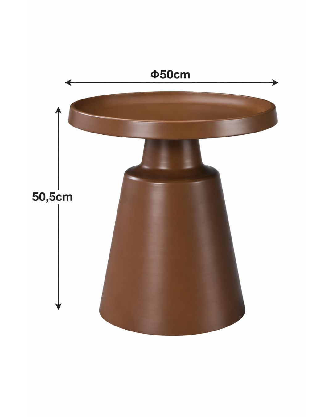 Modern Contemporary Βοηθητικό Τραπεζάκι από Μέταλλο 50 cm Καφέ - Image 4
