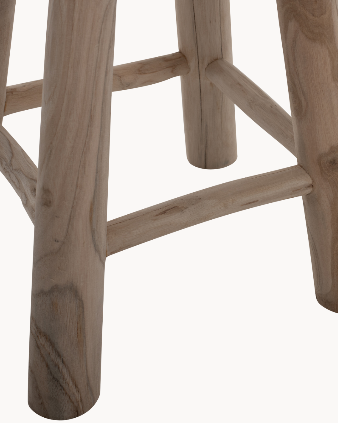 Rustic Natural Σκαμπό από Μασίφ Ξύλο Teak 31 cm - Image 4