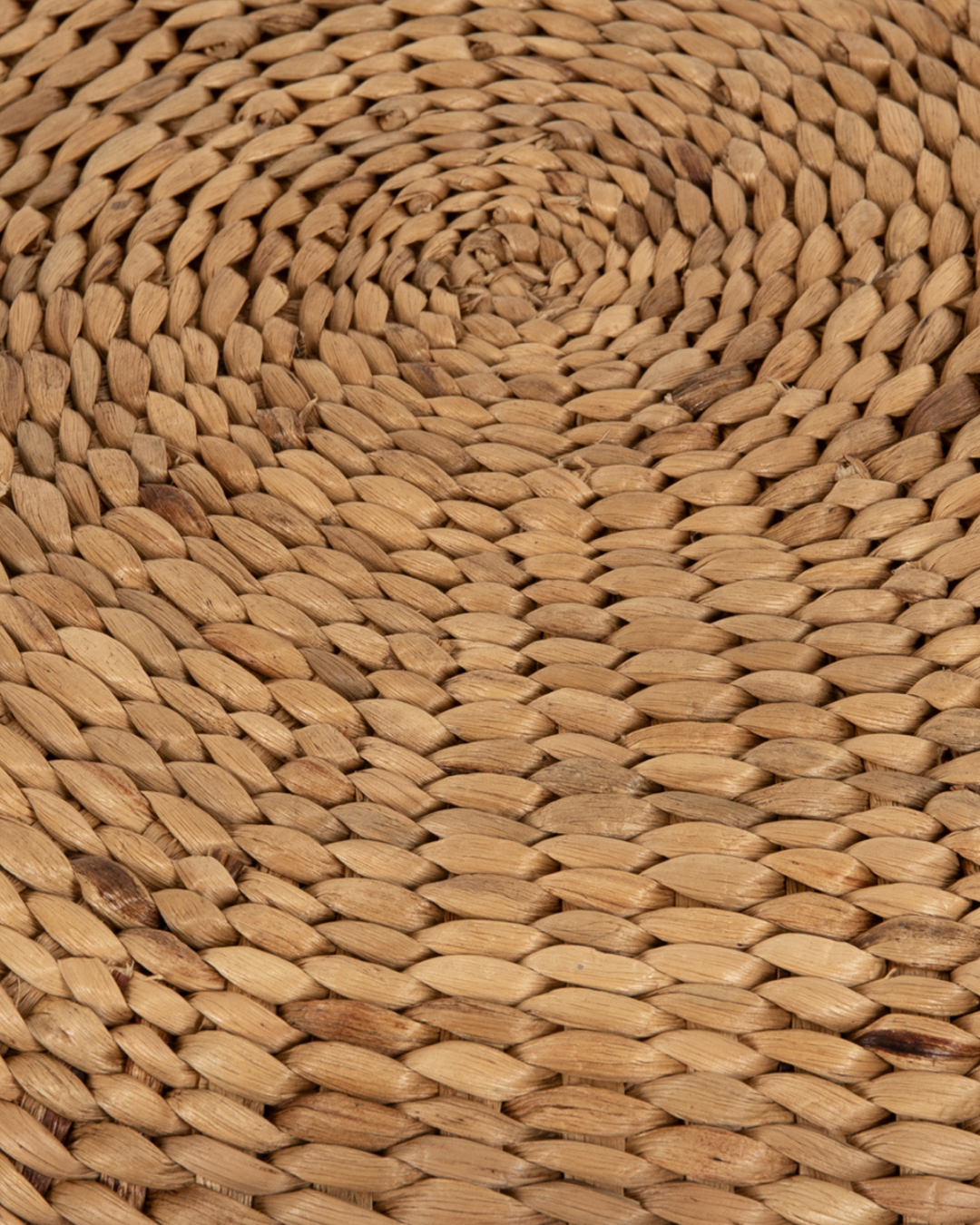 Boho Natural Στρογγυλό Σκαμπό-Πουφ από Υδροϋάκινθο Φ62 cm - Image 5