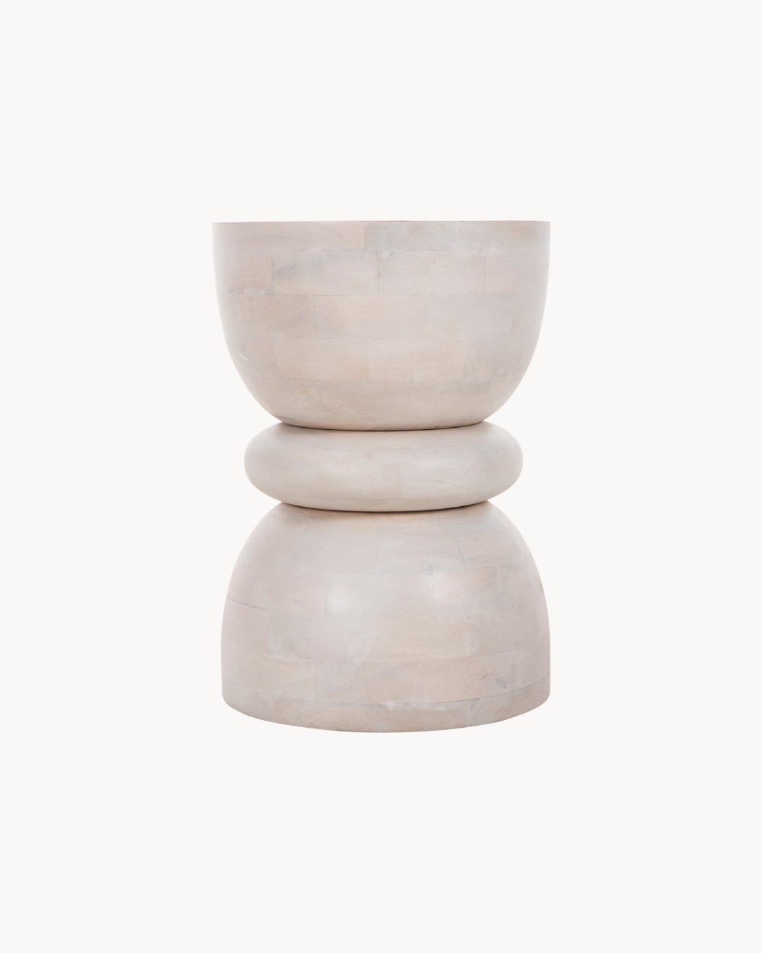Organic Modern Σκαμπό από Μασίφ Ξύλο Mango Φ35 cm - Image 5
