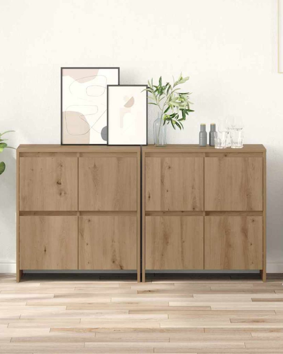 Minimal Σετ 2 Βοηθητικών Ντουλαπιών σε Artisan Δρυς 70 εκ - Image 5