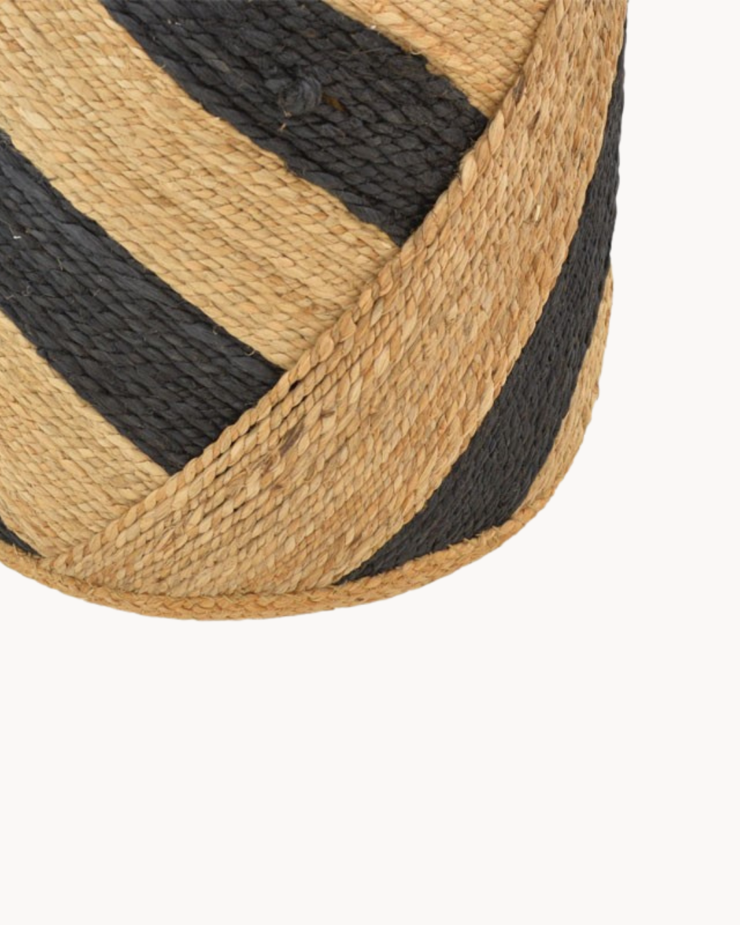 Boho Ethnic Σκαμπό από 100% Φυσική Γιούτα Φυσικό-Μαύρο 37 cm - Image 5