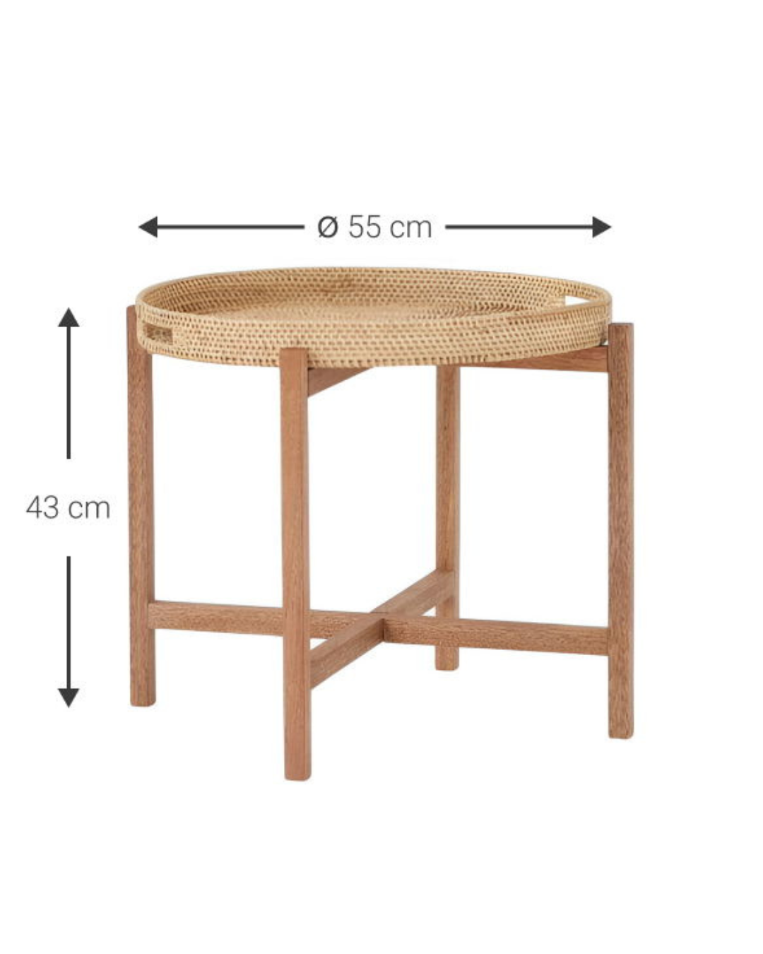 Βοηθητικό Τραπεζάκι σε Bohemian Natural Στυλ με Rattan 55 cm - Image 5