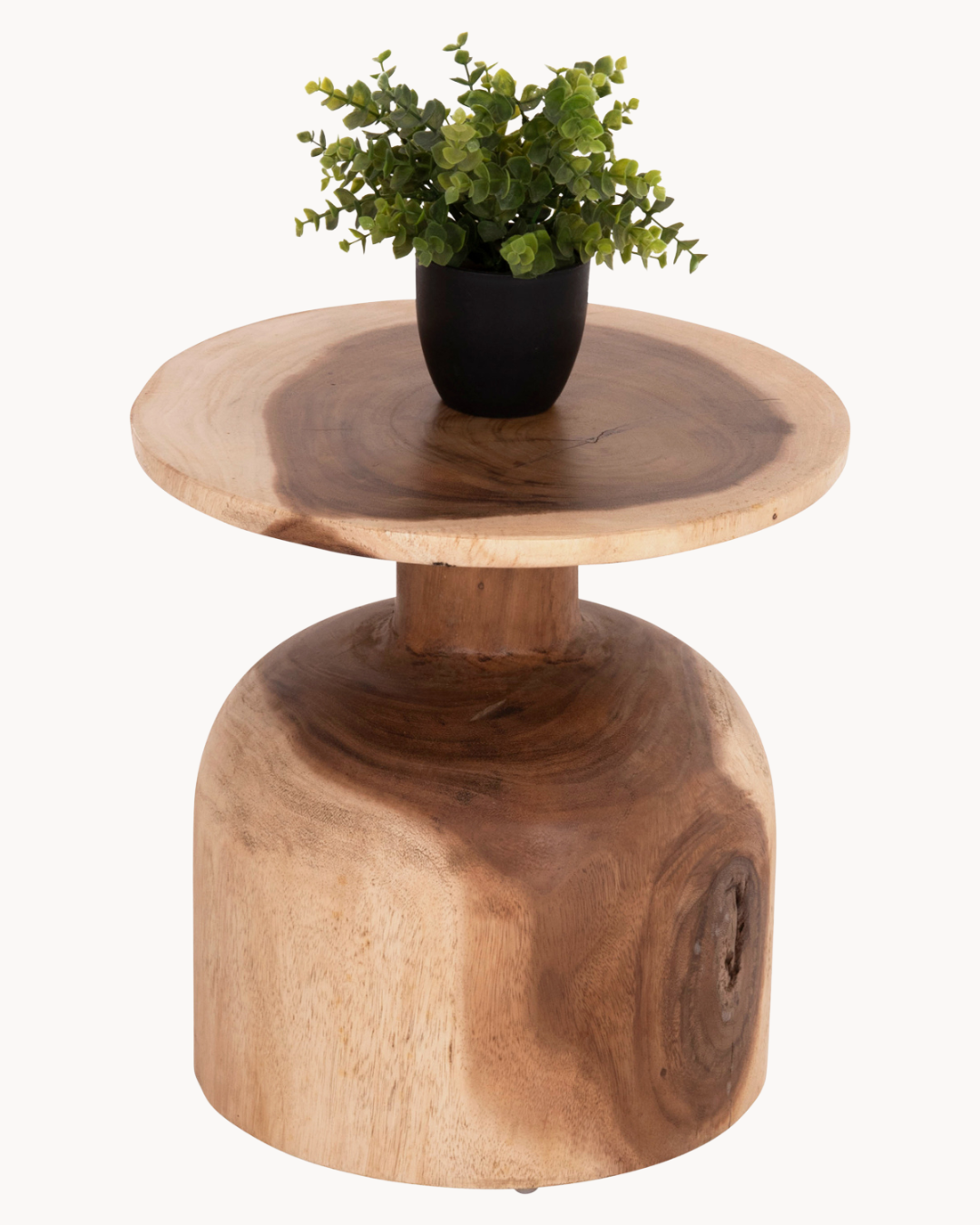 Rustic Organic Βοηθητικό Τραπεζάκι από Μασίφ Ξύλο Suar 40 cm - Image 6