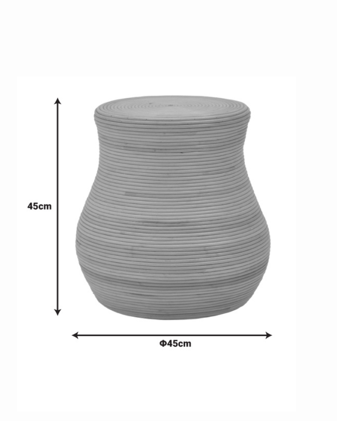 Boho Organic Στρογγυλό Σκαμπό από Φυσικό Rattan 45 cm - Image 2