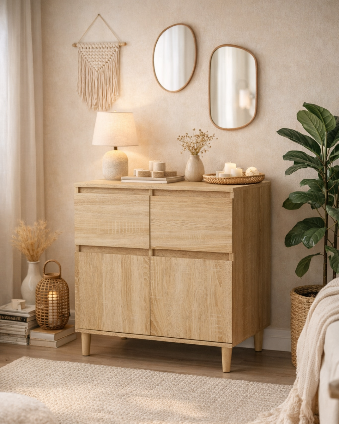 Modern Rustic Ντουλάπι Αποθήκευσης σε Φυσικό 60 cm - Image 2