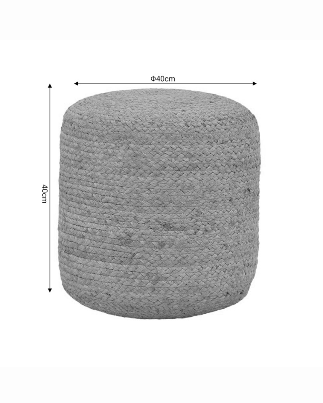 Boho Natural Σκαμπό από 100% Φυσική Γιούτα Μπεζ 40 cm - Image 5