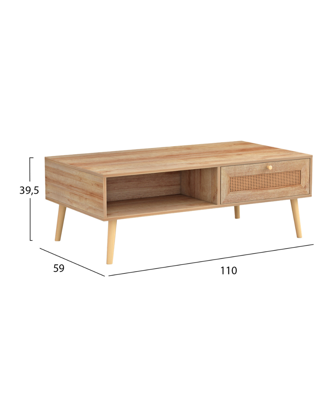 Scandinavian Minimal Τραπεζάκι Σαλονιού με Συρτάρι 110Χ59Χ39,5 cm - Image 6