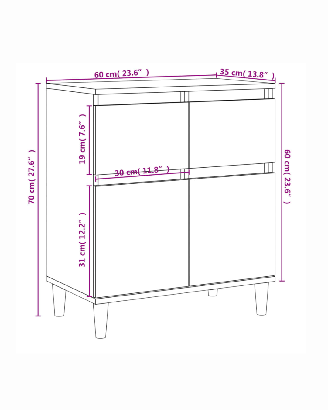 Modern Rustic Ντουλάπι Αποθήκευσης σε Καφέ Δρυς 60 cm - Image 6