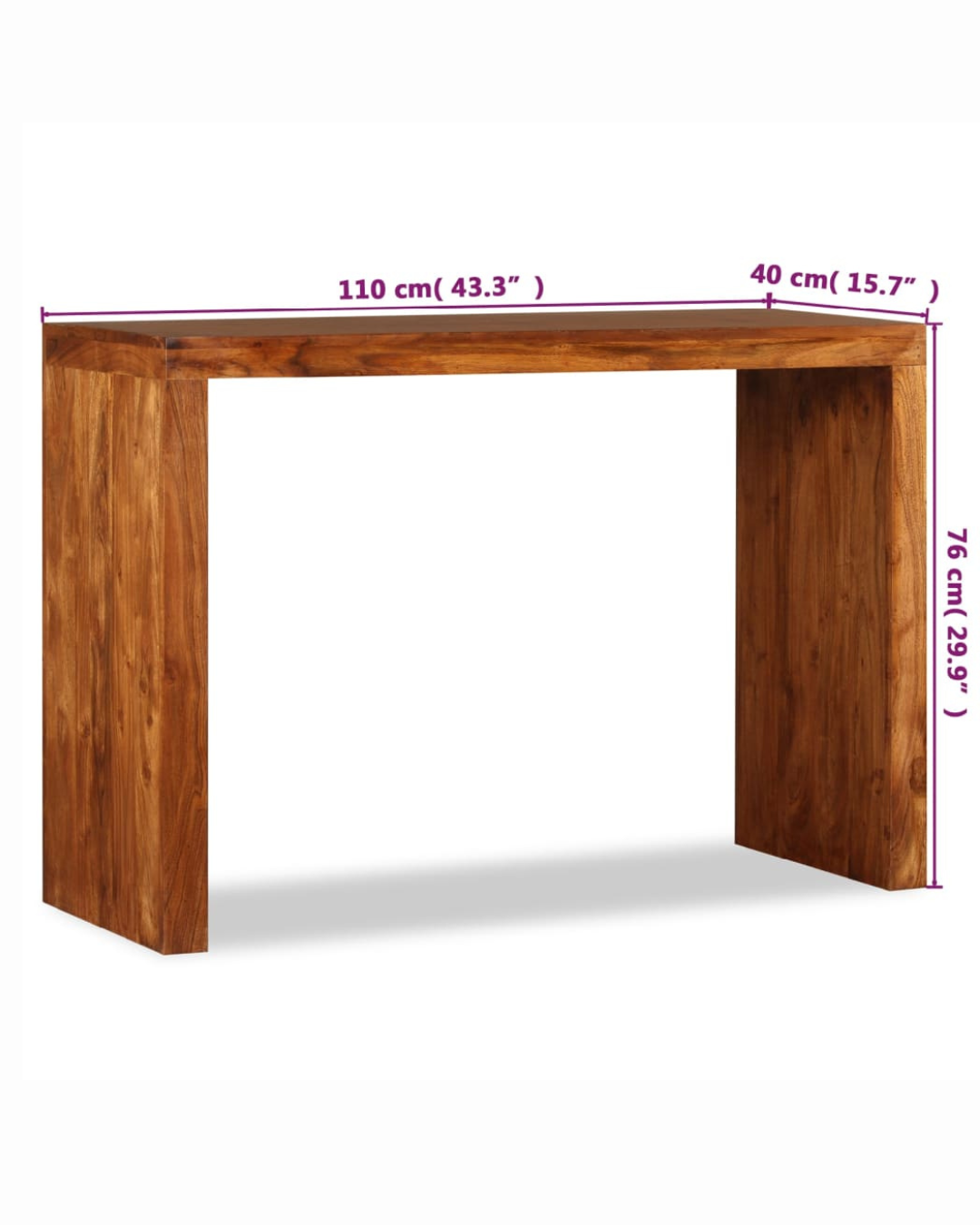 Minimal Κονσόλα από Μασίφ Ξύλο Ακακίας Μελί 110 cm - Image 6