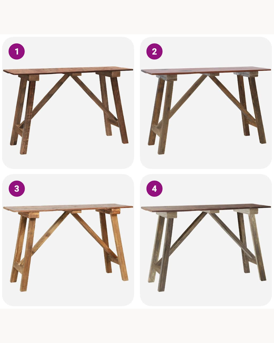 Antique Rustic Κονσόλα από Ανακυκλωμένο Μασίφ Ξύλο 130 cm - Image 7