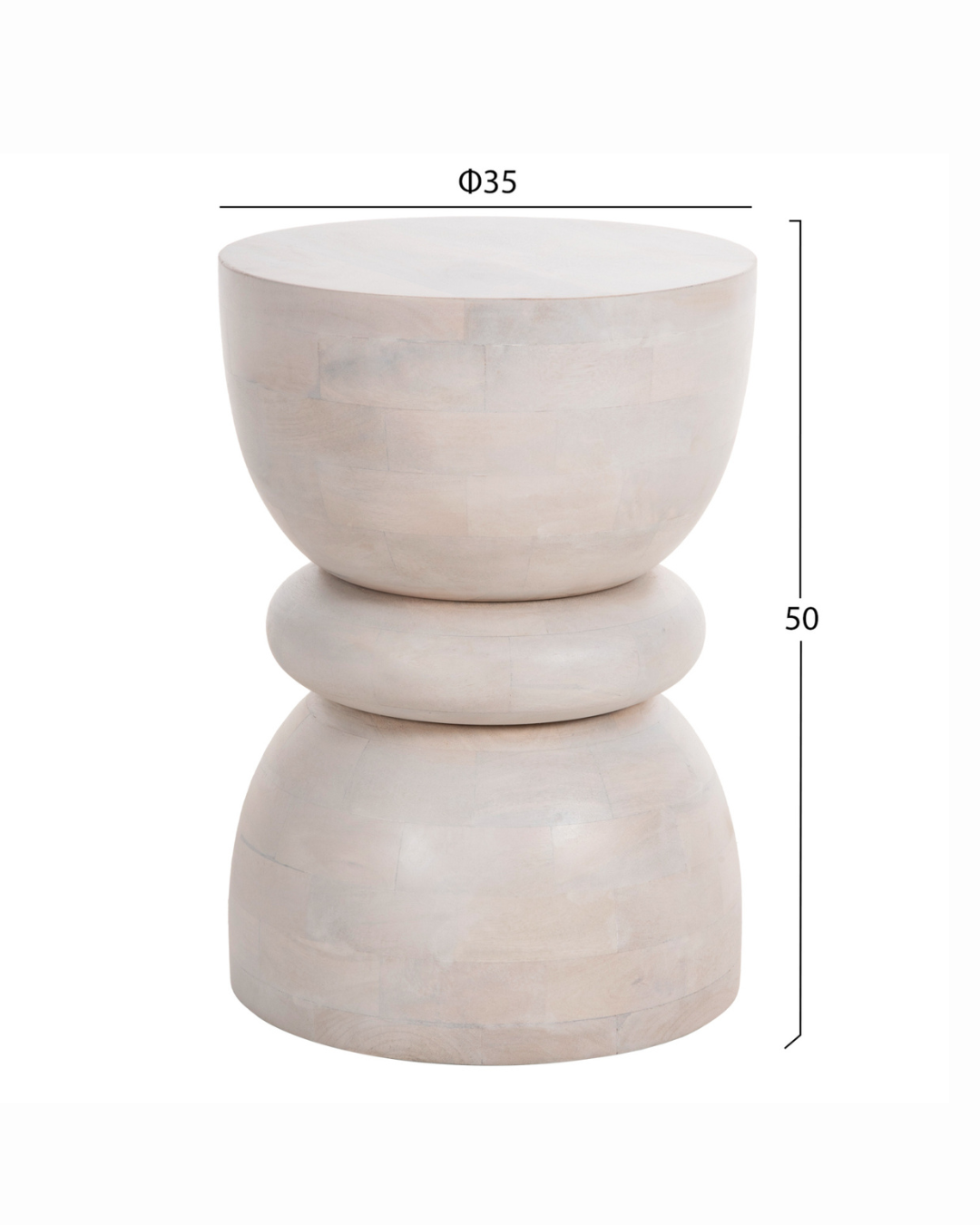 Organic Modern Σκαμπό από Μασίφ Ξύλο Mango Φ35 cm - Image 7