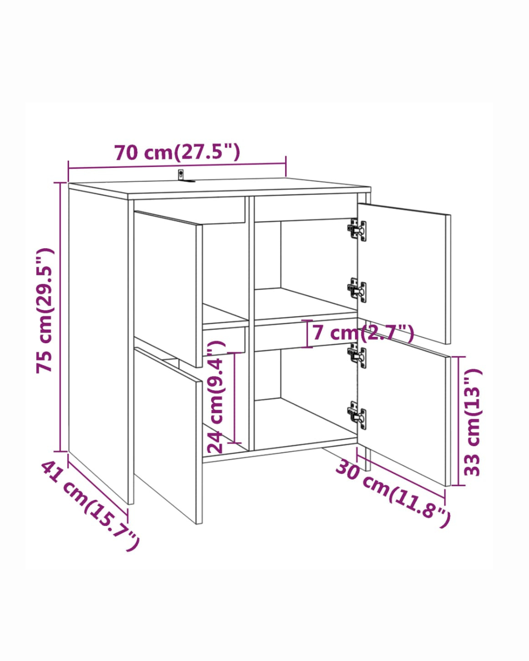 Minimal Σετ 2 Βοηθητικών Ντουλαπιών σε Φυσικό Χρώμα 70 εκ - Image 8