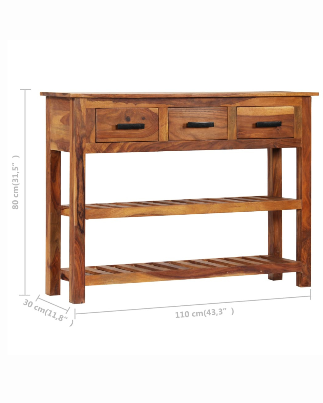 Rustic Boho Style Ντουλάπι Αποθήκευσης από Μασίφ Ξύλο 110 cm - Image 8
